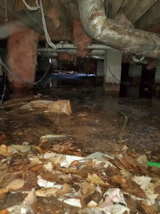 Crawl space flood assessment for Commercial Water Damage Restoration in Paw Paw